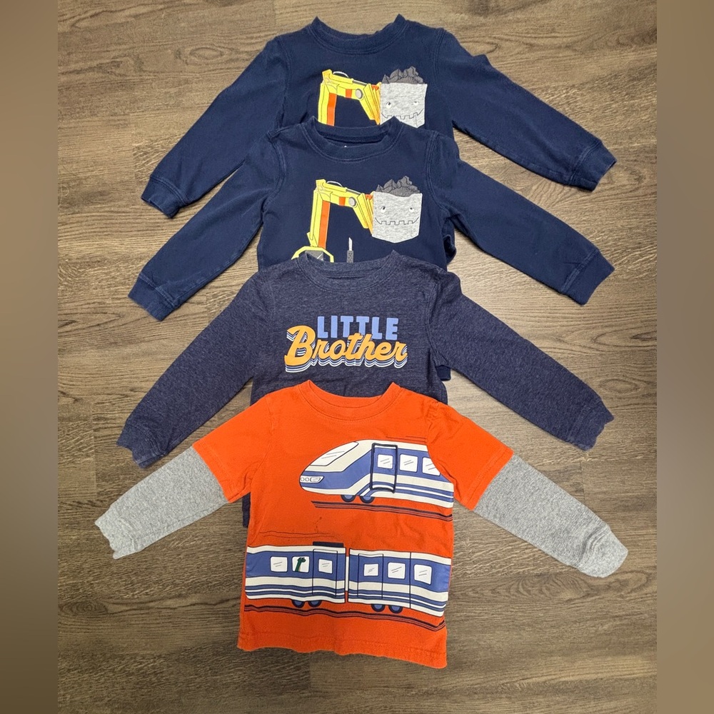 Carter's Set of four 3T Constructionx2, “Little Brother” and Dino Train LSS. - Picture 3 of 13